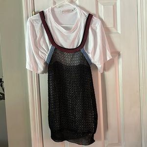 Victoria Beckham mesh overlay top